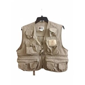 Stream Designs Fishing Vest Multi Pocket Utility Photography Full Zip Size Large